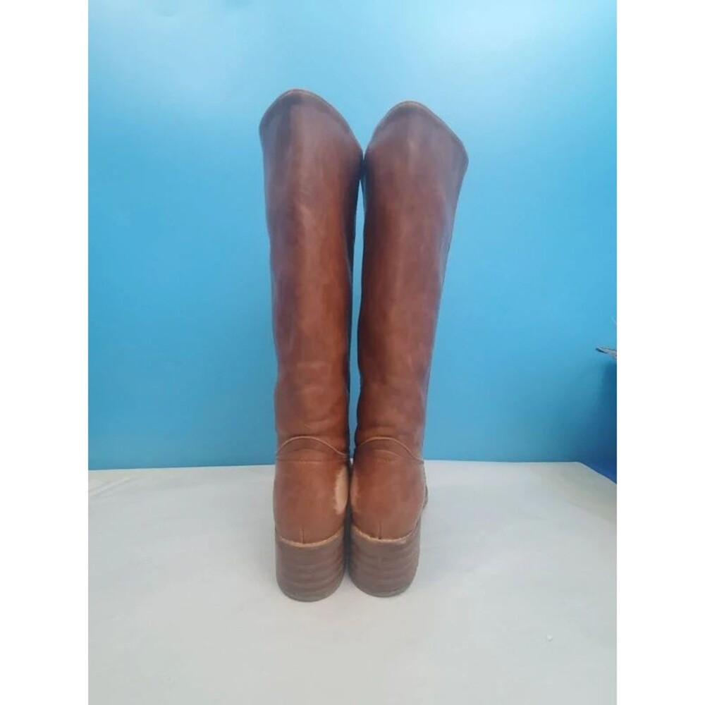Frye and Co Miranda Brown Faux Leather Knee High Riding Boots Size 9M READ - Picture 5 of 16